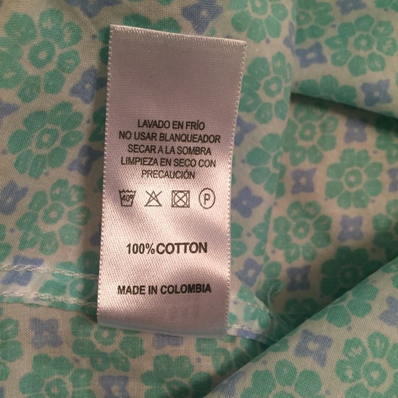 CAPE MADRAS TOP BUTTON DOWN WHITE BLUE PREPPY PRINT SIZE MEDIUM - Picture 7 of 7